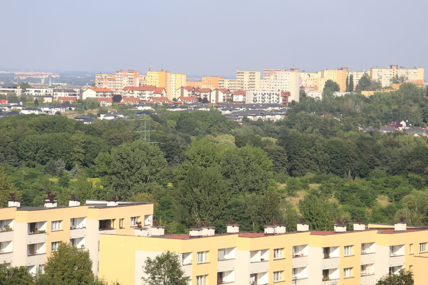 Panorama z chorzowskiej Sztygarki. Widok z szybu Prezydent...