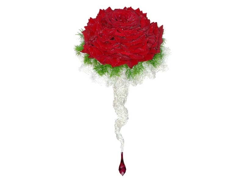 Róża kameliowa wykonana z pojedynczych płatków róży Red...