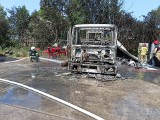 Rososz. Pożar samochodu ciężarowego. Interweniowała straż pożarna. 1.07.2022
