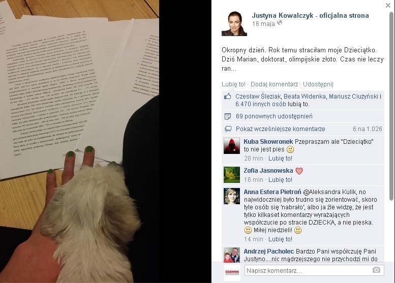 Justyna Kowalczyk: wpis na Facebooku wywołał burzę