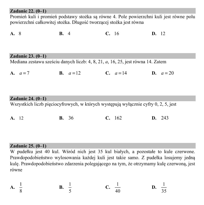 MATURA 2019: MATEMATYKA PODSTAWOWA [ODPOWIEDZI, ARKUSZE CKE,...