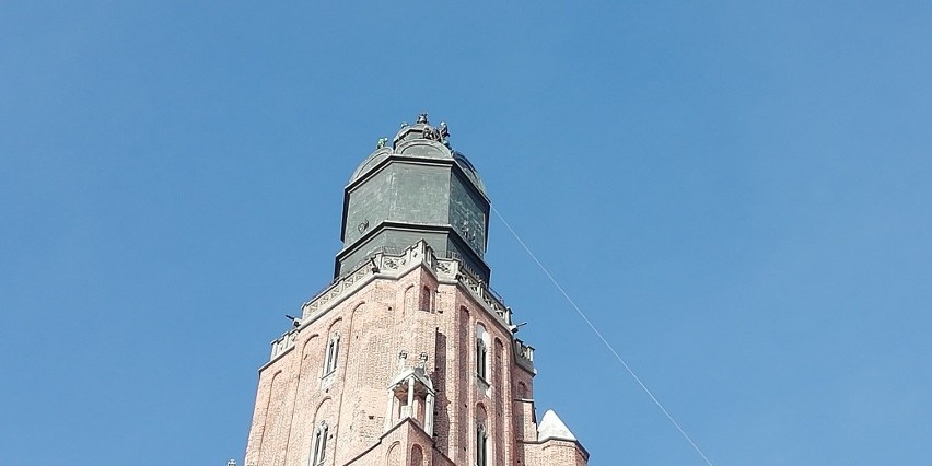 Remont dachu bazyliki św Elżbiety we Wrocławiu.