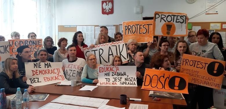 Strajk nauczycieli we Wrocławiu.