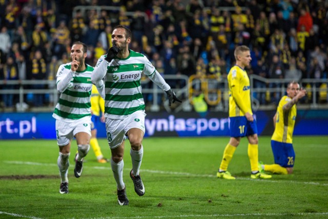 03 11 2017 gdynia. 15 kolejka lotto ekstraklasy. mecz arka. gdynia - lechia gdansk n/z flavio paixao (28), marco paixao (19)fot. piotr hukalo / dziennik baltycki / polska press