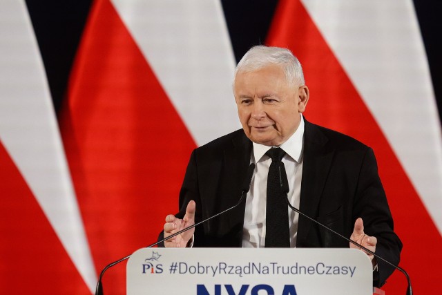 Prezes PiS Jarosław Kaczyński w Nysie