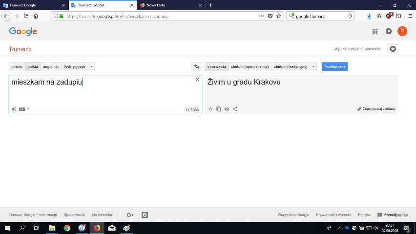 Kraków "zadupiem" według tłumacza Google