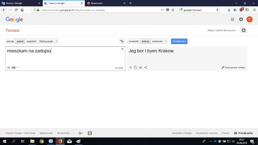 Kraków "zadupiem" według tłumacza Google