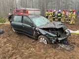 Poważny wypadek na trasie Oskowo-Rokitki. Jedna osoba trafiła do szpitala