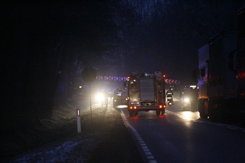 Śmiertelny wypadek na drodze Lubin - Wrocław (ZDJĘCIA)