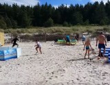 Dzik zaatakował plażowiczów na plaży w Karwi. Zwierzę taranowało ludzi [WIDEO]