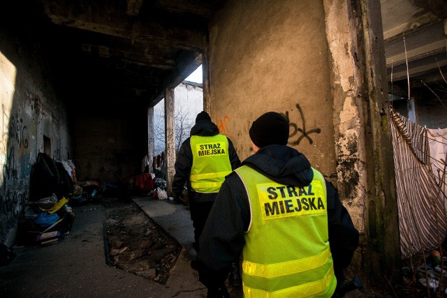 Bydgoscy strażnicy miejscy zimą, gdy temperatura spada poniżej zera, codziennie patrolują znane im miejsca przebywania osób bezdomnych