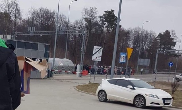 Na przejściu granicznym między Polską a Ukrainą.