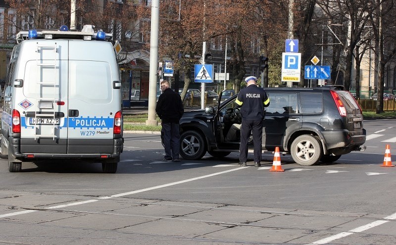 Wypadek na placu Kościuszki w Szczecinie.