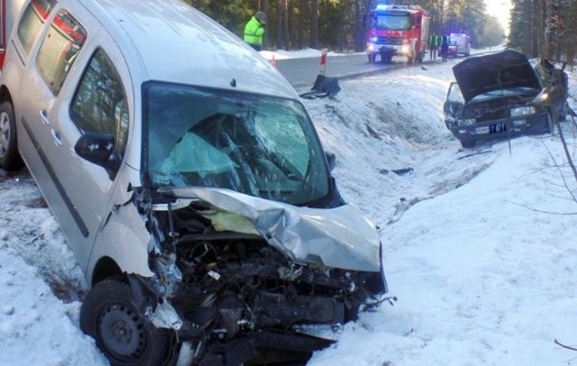 Wypadek na drodze Ruda - Ciemnoszyje. DK65 była częściowo zablokowana