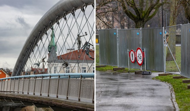 Kładka Bernatka zyskuje nowe balustrady. Budowa kładki Kazimierz-Ludwimów dopiero się rozkręci.