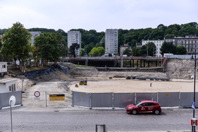 Budowa wiaduktu Biskupia Górka (lipiec 2018)