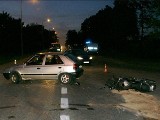 Kobieta nie ustąpiła pierwszeństwa. Połamany motocyklista z synem wylądowali w szpitalu. (zdjęcia) 