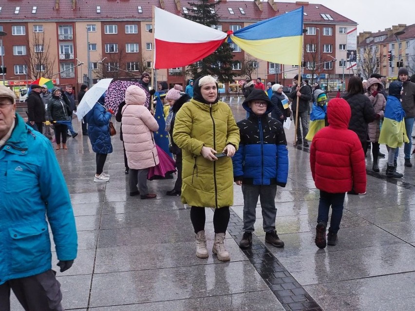 Wiec solidarności z Ukrainą w Koszalinie.