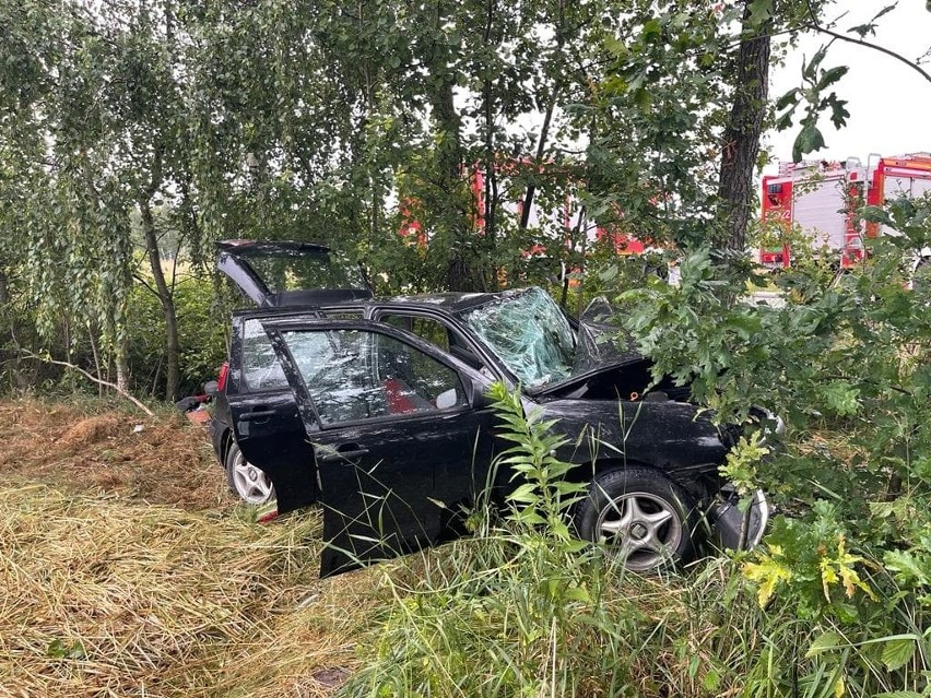 Wypadek w Besiekierzu Nawojowym w powiecie zgierskim. Na...