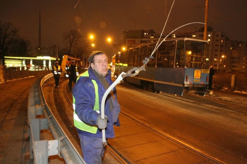 Awaria trakcji na moście Trzebnickim