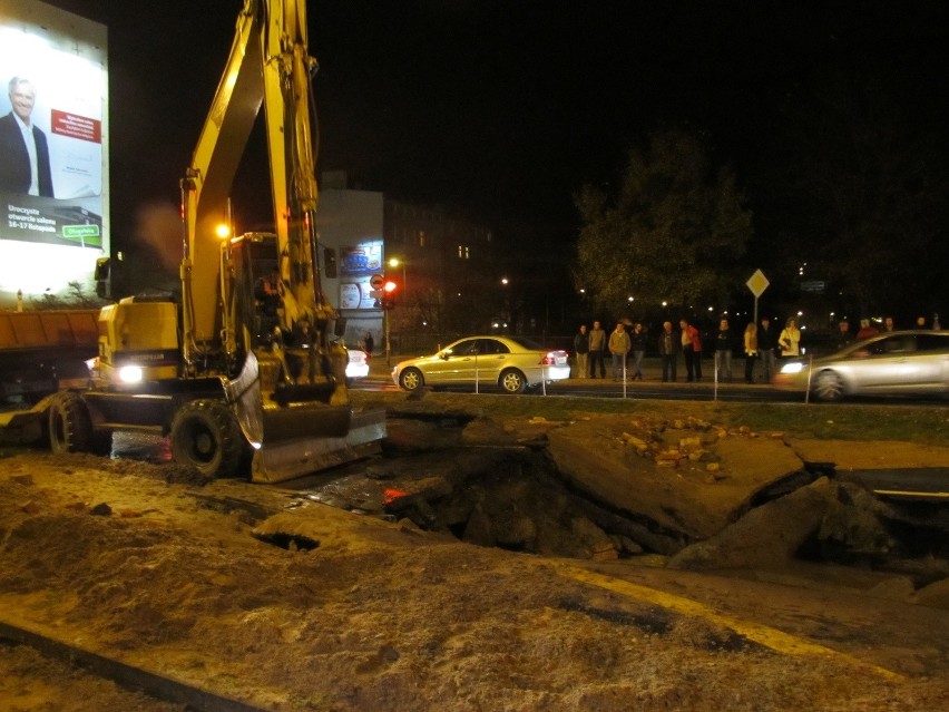 Wrocław, plac Dominikański po wielkiej awarii wodociągowej