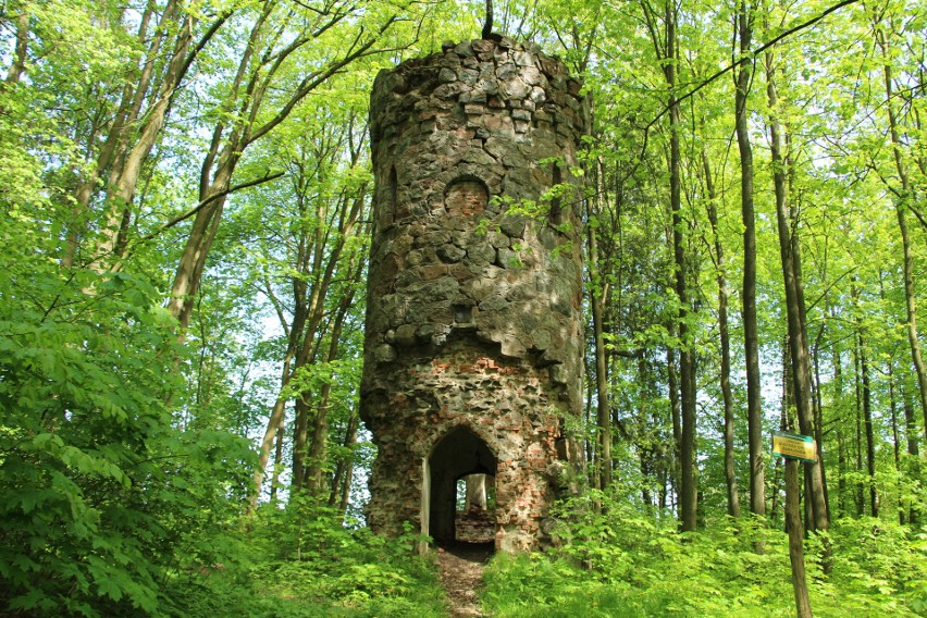 Wieża Bismarcka w Srokowie. By dotrzeć do ruin wieży należy...