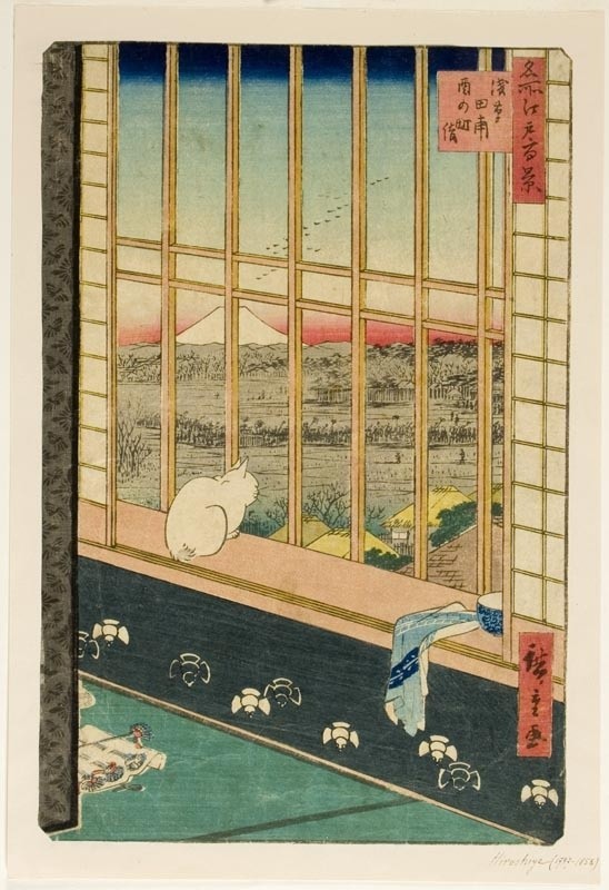 Utagawa Hiroshige, Procesja w dniu święta Koguta idąca do...