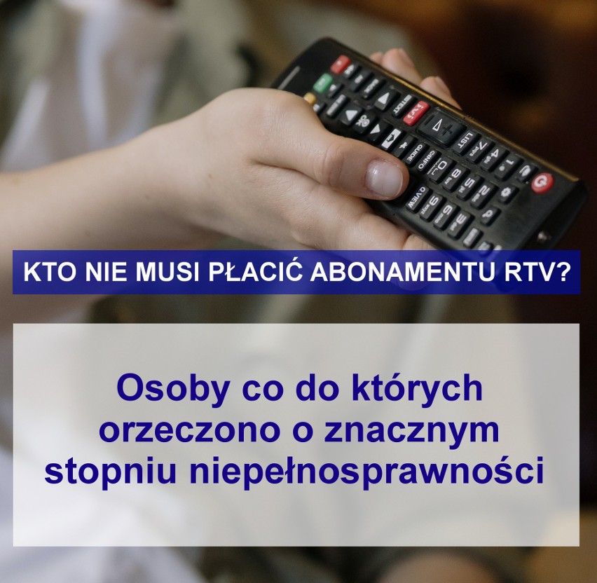 Te osoby nie płacą abonamentu RTV. Zobacz, czy też jesteś zwolniony z opłat