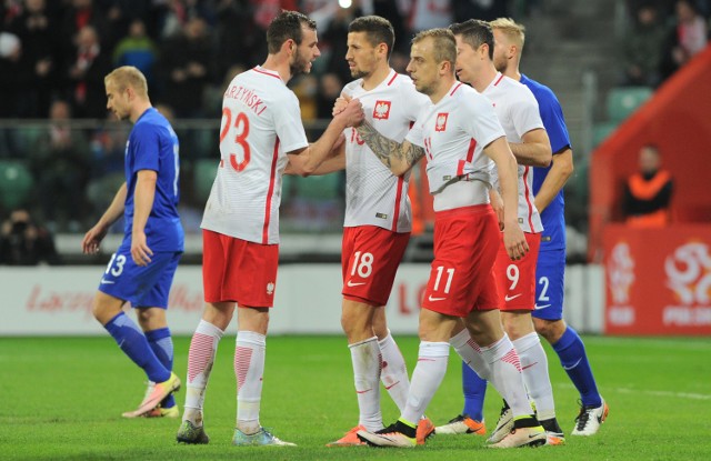 Polscy piłkarze podczas ostatniego meczu towarzyskiego z Finlandią we Wrocławiu