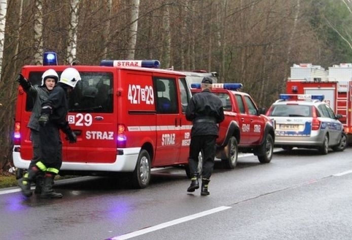 Kierowca tira trafił do szpitala w Grajewie.