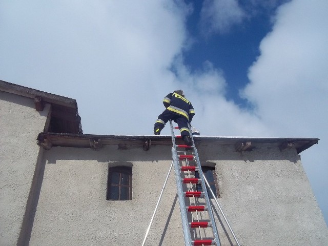 Pożar komina w Garnkach.