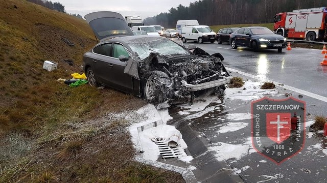 Wypadek na autostradzie A4 między węzłem Brzesko a Tarnów, 23.12.2020