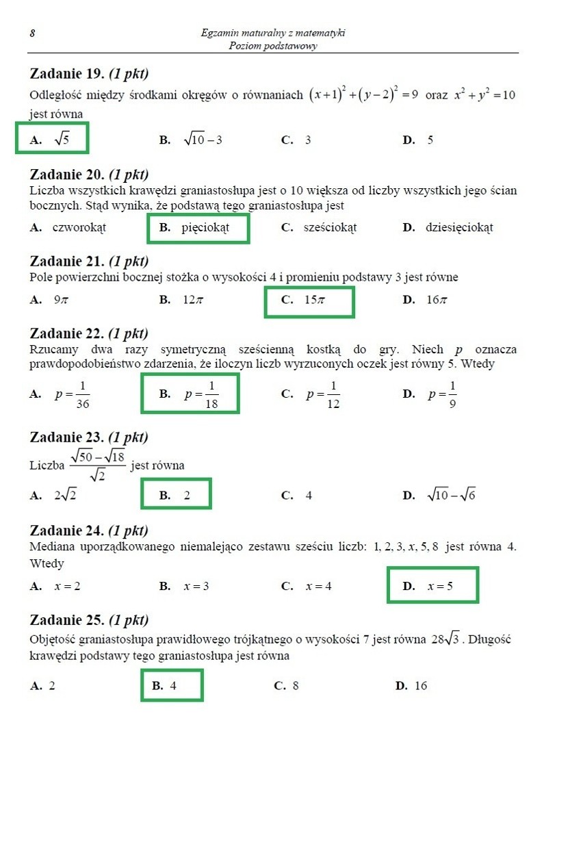 MATURA 2013 z CKE. Matematyka - poziom podstawowy [ARKUSZE, ODPOWIEDZI]