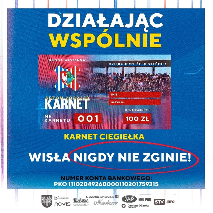 Wisła Sandomierz przystąpi do rundy wiosennej w trzeciej lidze! Zarząd prosi o wsparcie kibiców. Są karnety w formie cegiełki po 100 złotych