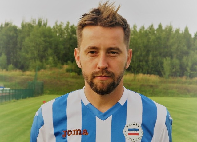 Hubert Drej zdobył pierwszą bramkę dla Wichra Miedziana Góra w meczu z Unią Sędziszów.