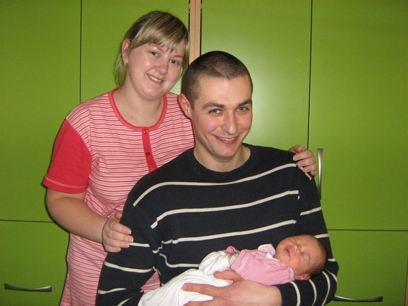 Aleksandra Nasiadka z rodzicami