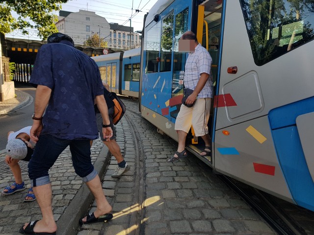 Wykolejenie tramwaju na Stawowej