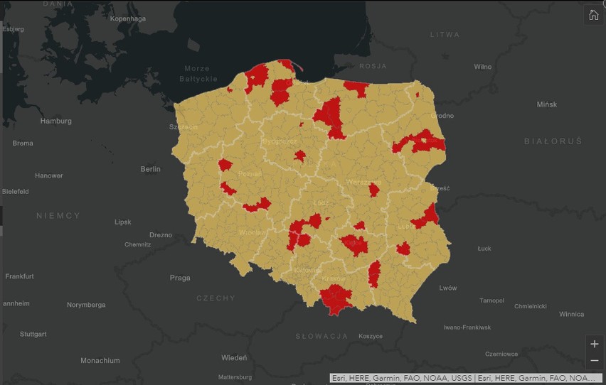 W Polsce od 10.10.2020 strefa czerwona obowiązuje w 38...