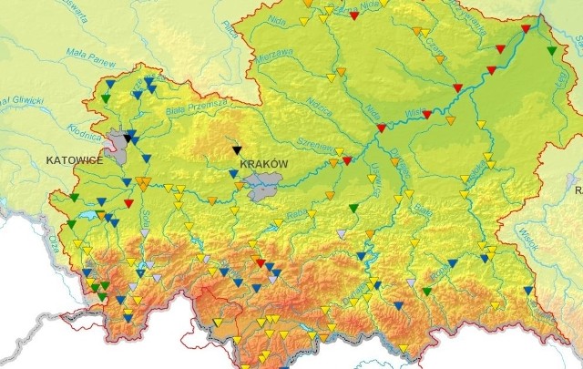 Stan wód w Górnej Wiśle na 19 maja godz. 9:00