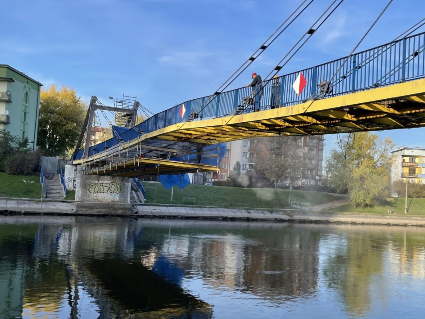Trwają prace remontowe mostu Esperanto przy Torbydzie.