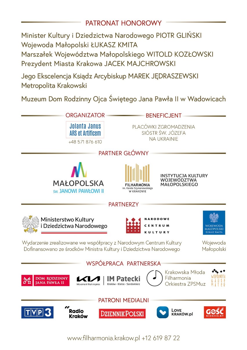 Wyjątkowe wydarzenie muzyczne w Krakowskiej Filharmonii:...