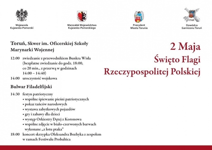 W Toruniu świętowaliśmy wczoraj Dzień Flagi Rzeczpospolitej....