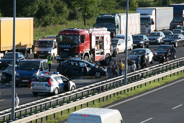 Wypadek na obwodnicy Krakowa