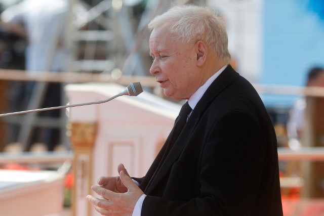 Wicepremier, prezes PiS Jarosław Kaczyński podczas 32. Pielgrzymki Rodzin Radia Maryja na Jasnej Górze w Częstochowie