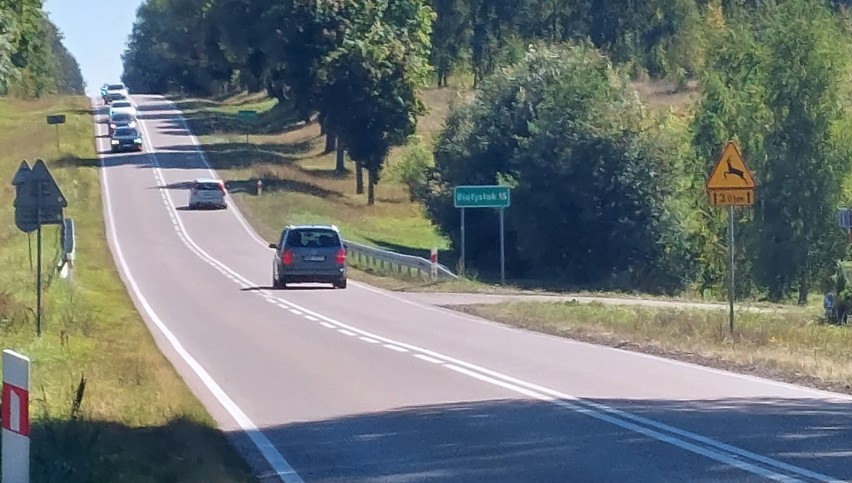 Droga dk 65 od Knyszyna w stronę Białegostoku