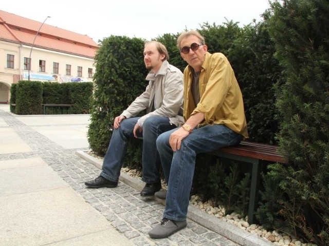 Ostap Manulak (na zdjęciu z lewej) poznawał Kielce w towarzystwie Marka Cecuły.