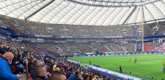 Kibice Lechii Gdańsk na Stadionie Narodowym w czasie finału Pucharu Polski Jagiellonia Białystok - Lechia Gdańsk