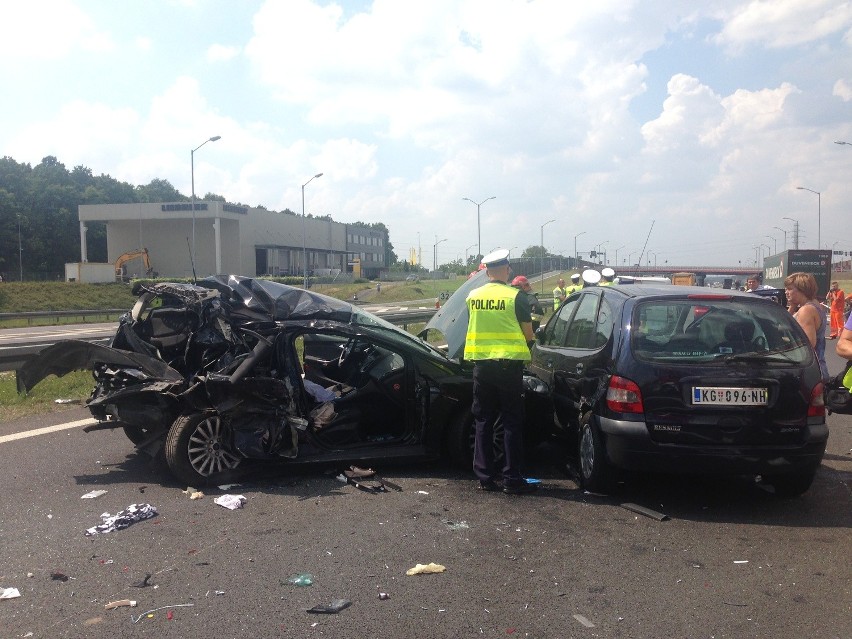 Karambol na autostradzie A4 w Rudzie Śląskiej