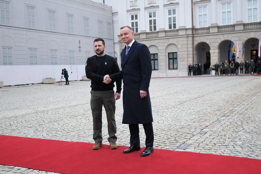 Prezydenci Polski i Ukrainy Andrzej Duda i Wołodymyr...