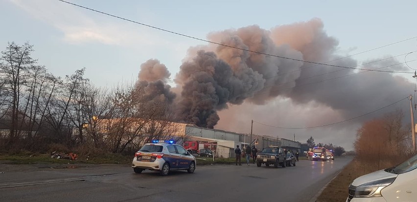 Pożar drukarni przy ul. Nad Drwiną